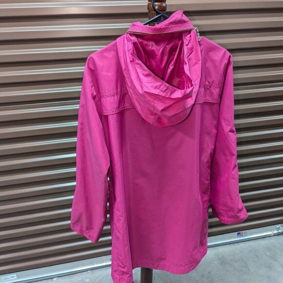 Vintage Women's Pink Fuchsia Retro Fit & Flare Windbreaker Jacket Coat - Picture 8 of 10